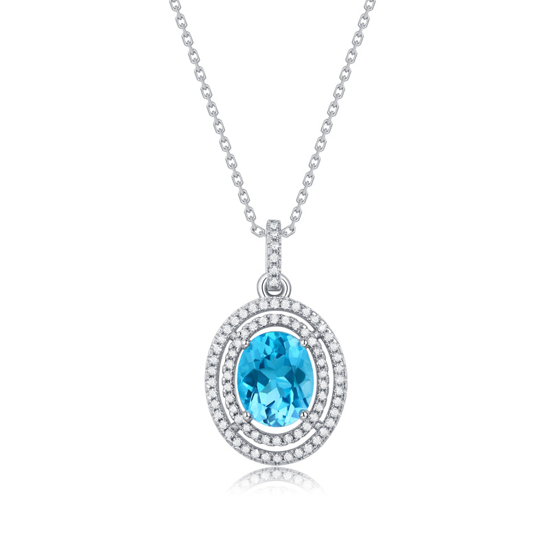 LANjewels Water Drop Cut Topaz Pendant Necklaces 3.0 ct