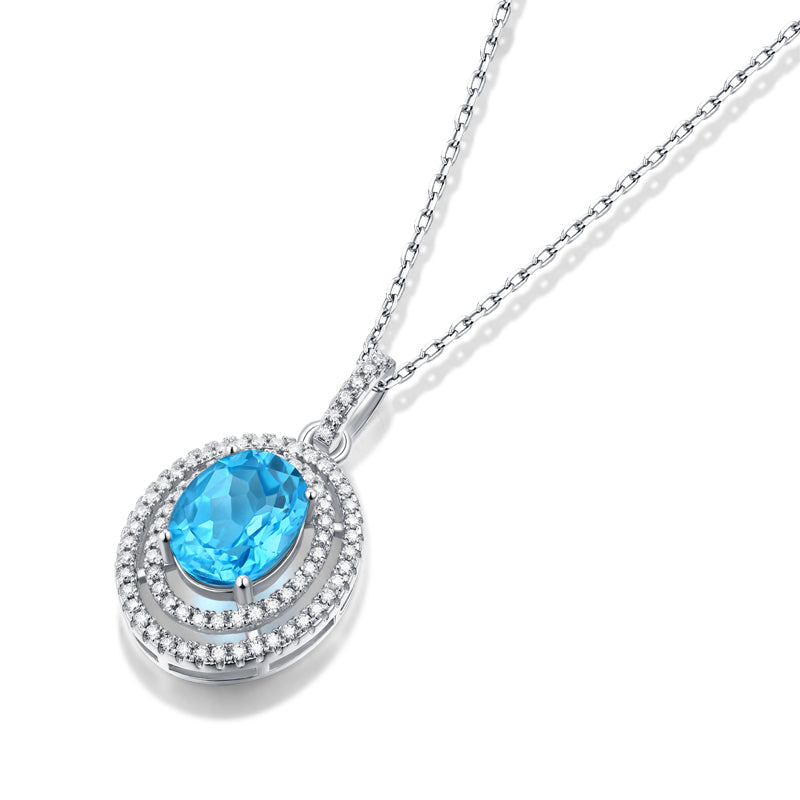 LANjewels Water Drop Cut Topaz Pendant Necklaces 3.0 ct