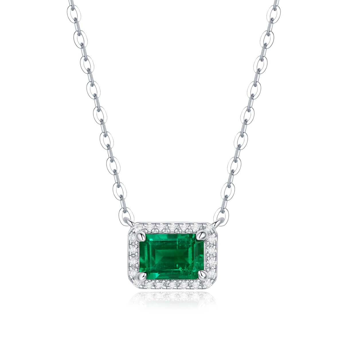 LANjewels Selection Emerald Pendant Necklaces 1.0 ct