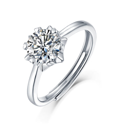 LANjewels Snow Shape Moissanite Engagement Ring