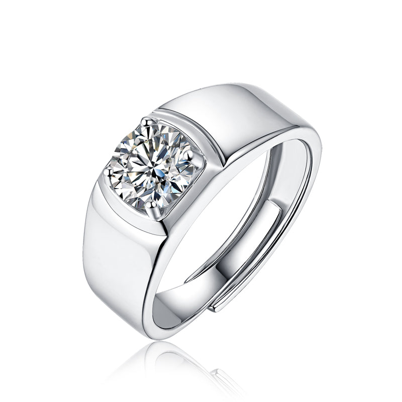 LANjewels Classic Men's Moissanite Engagement Ring 1.0 ct