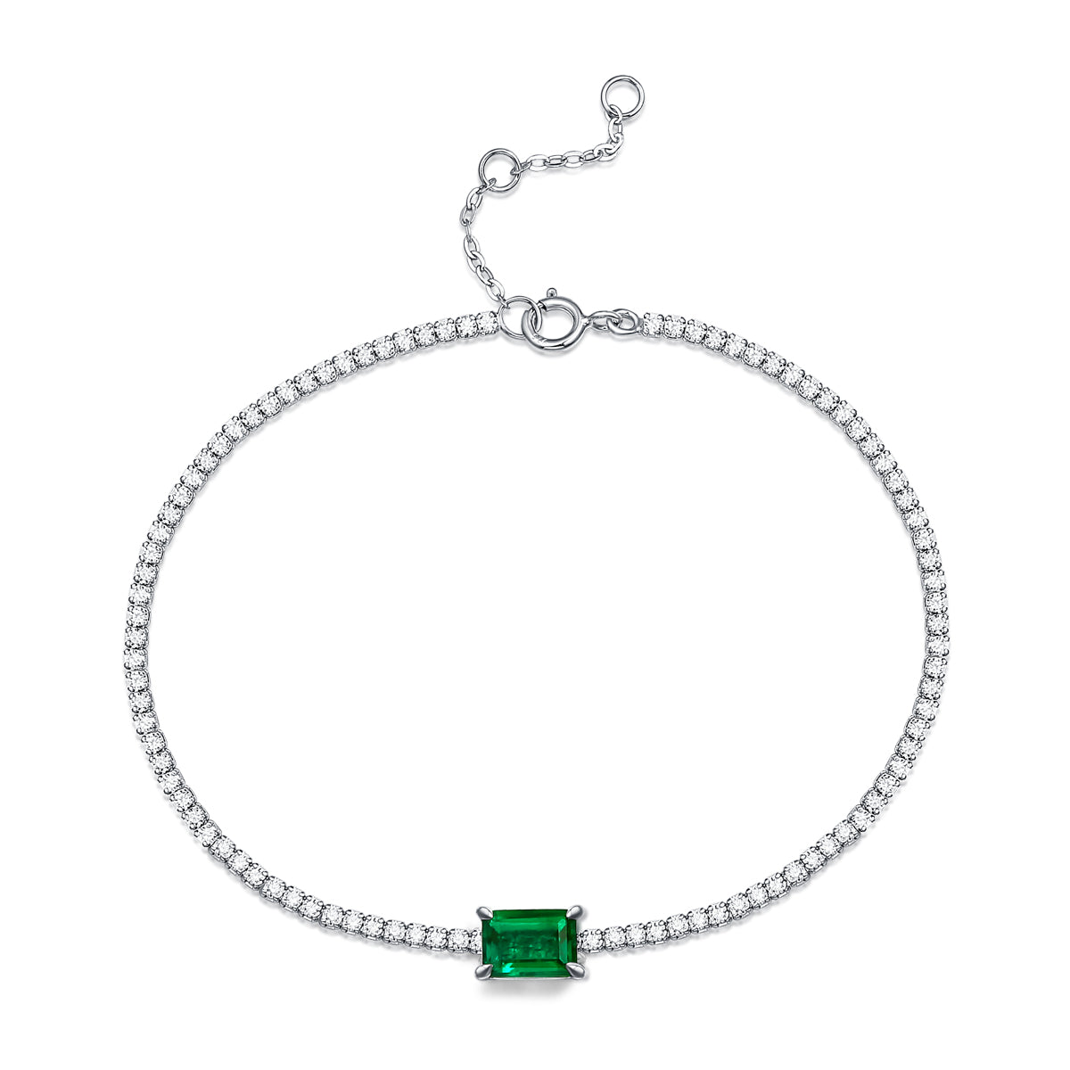 Lanjewels Classic Tennis Emerald Bracelet 1.0 ct