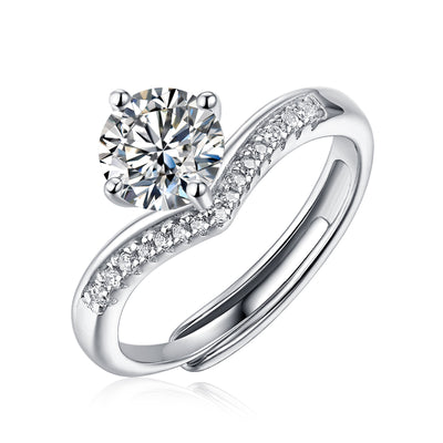 LANjewels Princess Crown Moissanite Engagement Ring