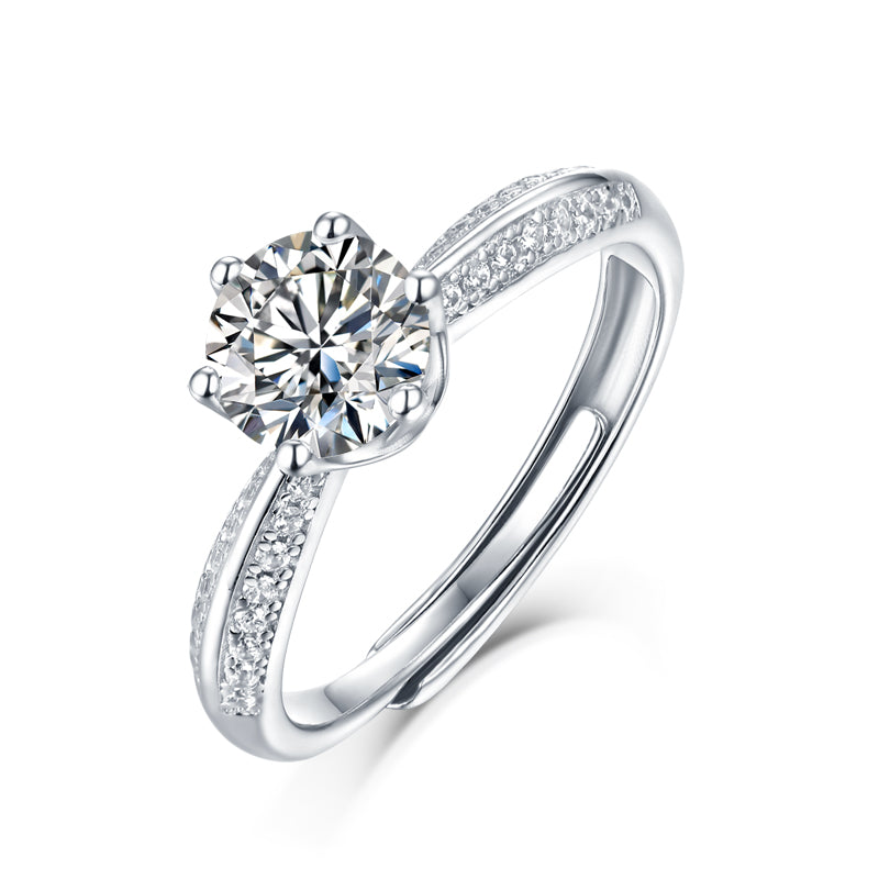 LANjewels Dahlia Moissanite Engagement Ring