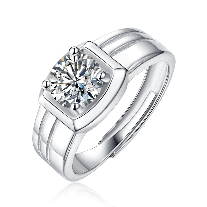 LANjewels Fashion Men's Moissanite Engagement Ring 1.0 ct