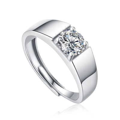 LANjewels Simple Men's Moissanite Engagement Ring 1.0 ct