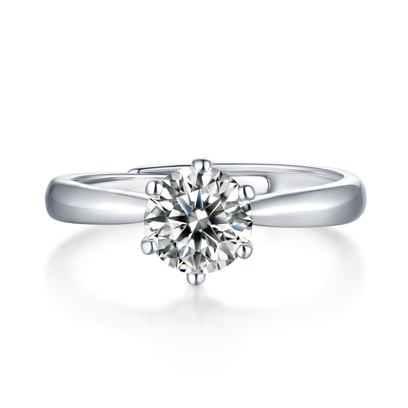 LANjewels Classic Six-Prong Moissanite Engagement Ring