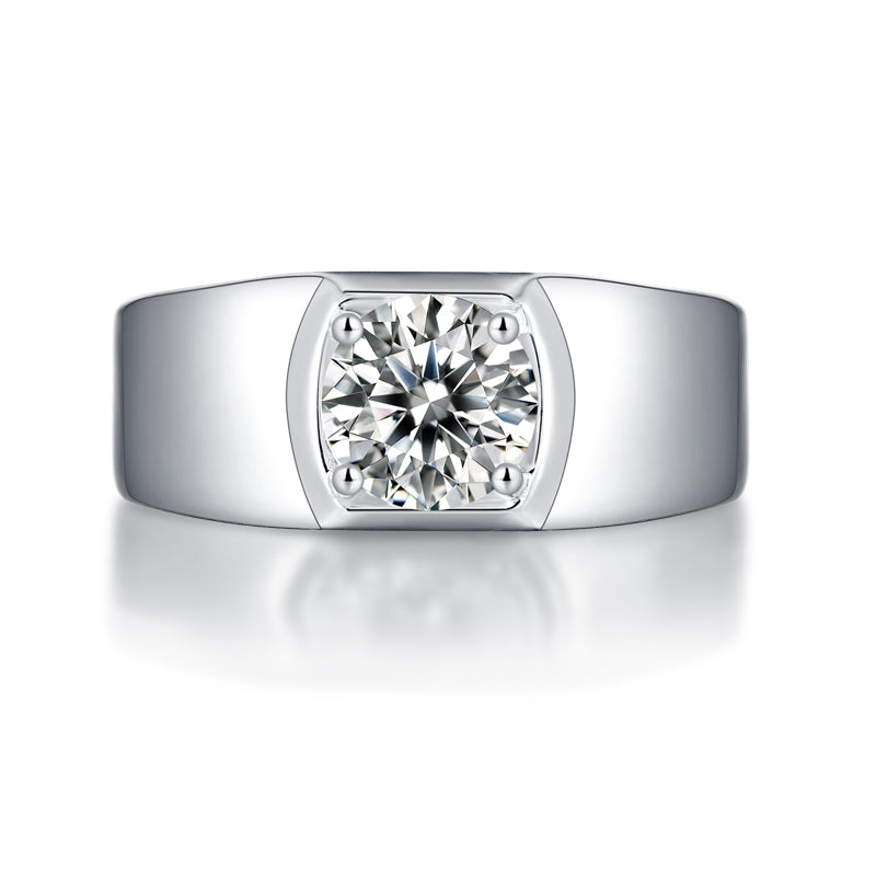 LANjewels Classic Men's Moissanite Engagement Ring 1.0 ct