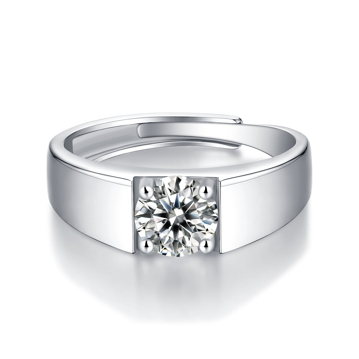 LANjewels Simple Men's Moissanite Engagement Ring 1.0 ct