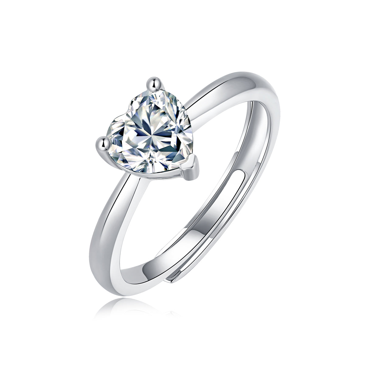 LANjewels Heart Cut Moissanite Engagement Ring 1.0 ct