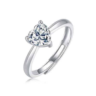 LANjewels Heart Cut Moissanite Engagement Ring 1.0 ct