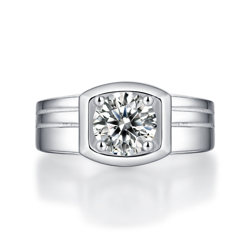 LANjewels Fashion Men's Moissanite Engagement Ring 1.0 ct