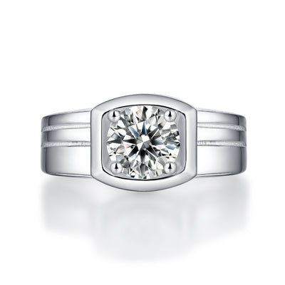 LANjewels Fashion Men's Moissanite Engagement Ring 1.0 ct