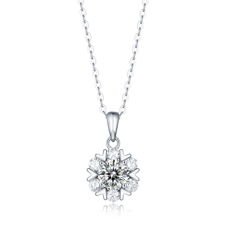 LANjewels Snow Moissanite Pendant Necklace