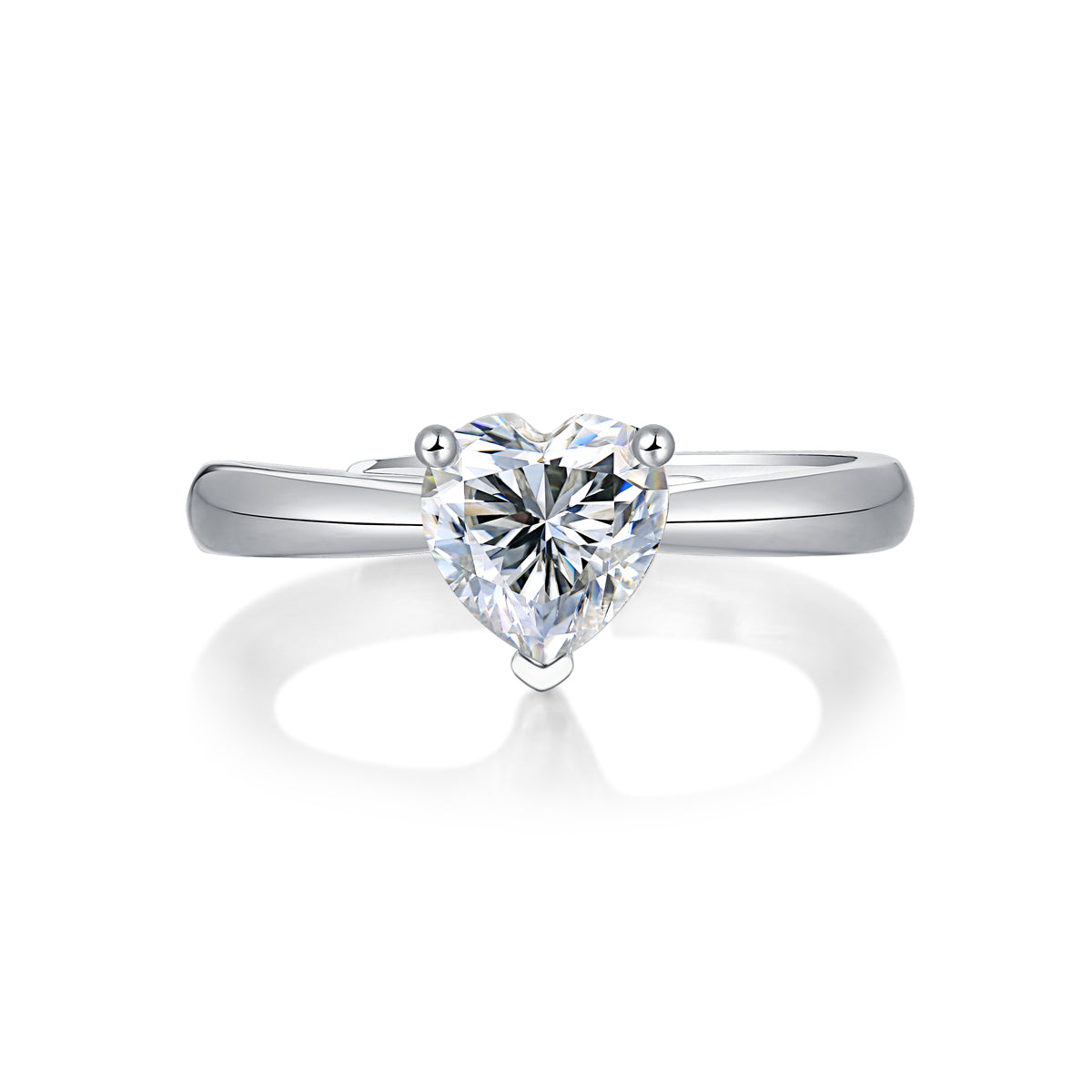 LANjewels Heart Cut Moissanite Engagement Ring 1.0 ct