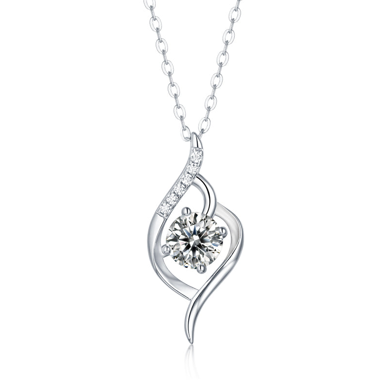 LANjewels The Only One Moissanite Pendant Necklaces 1.0ct