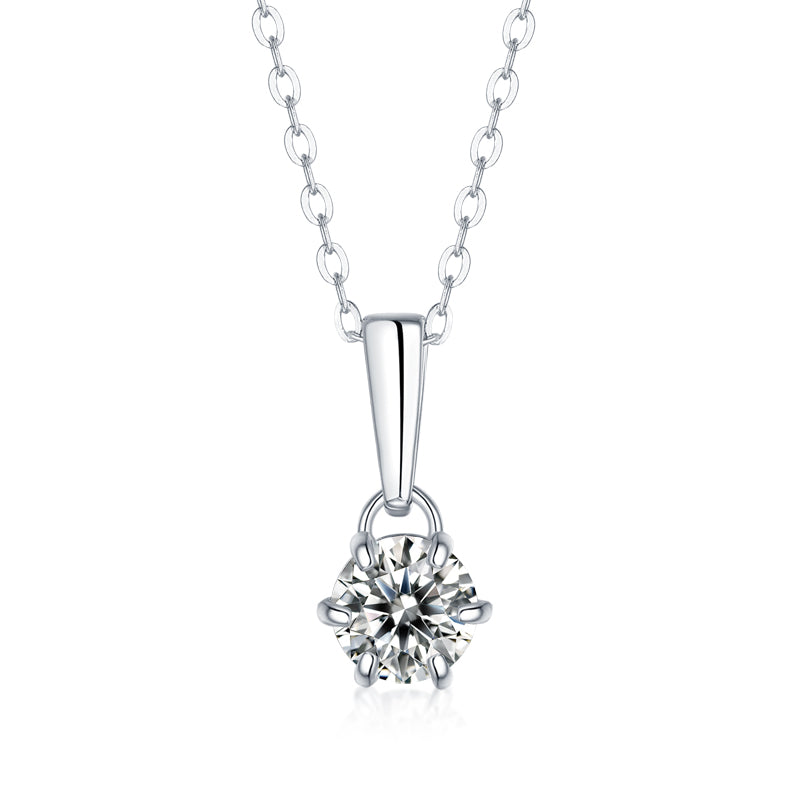 LANjewels Dream Six-Prong Moissanite Pendant Necklaces 1.0ct