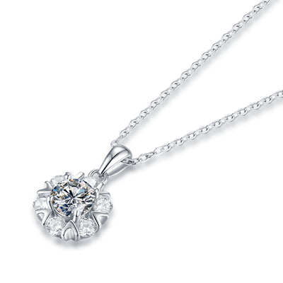 LANjewels Snow Moissanite Pendant Necklace