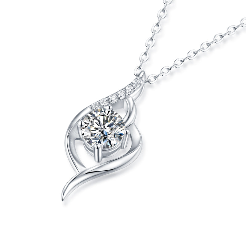 LANjewels The Only One Moissanite Pendant Necklaces 1.0ct