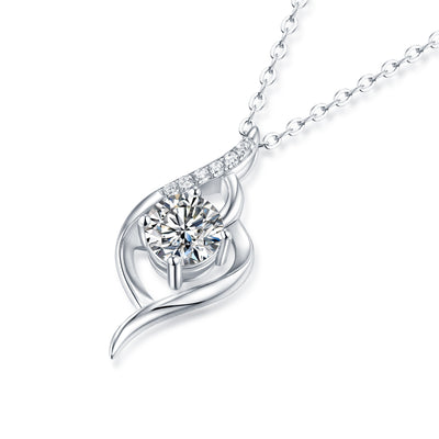 LANjewels The Only One Moissanite Pendant Necklaces 1.0ct