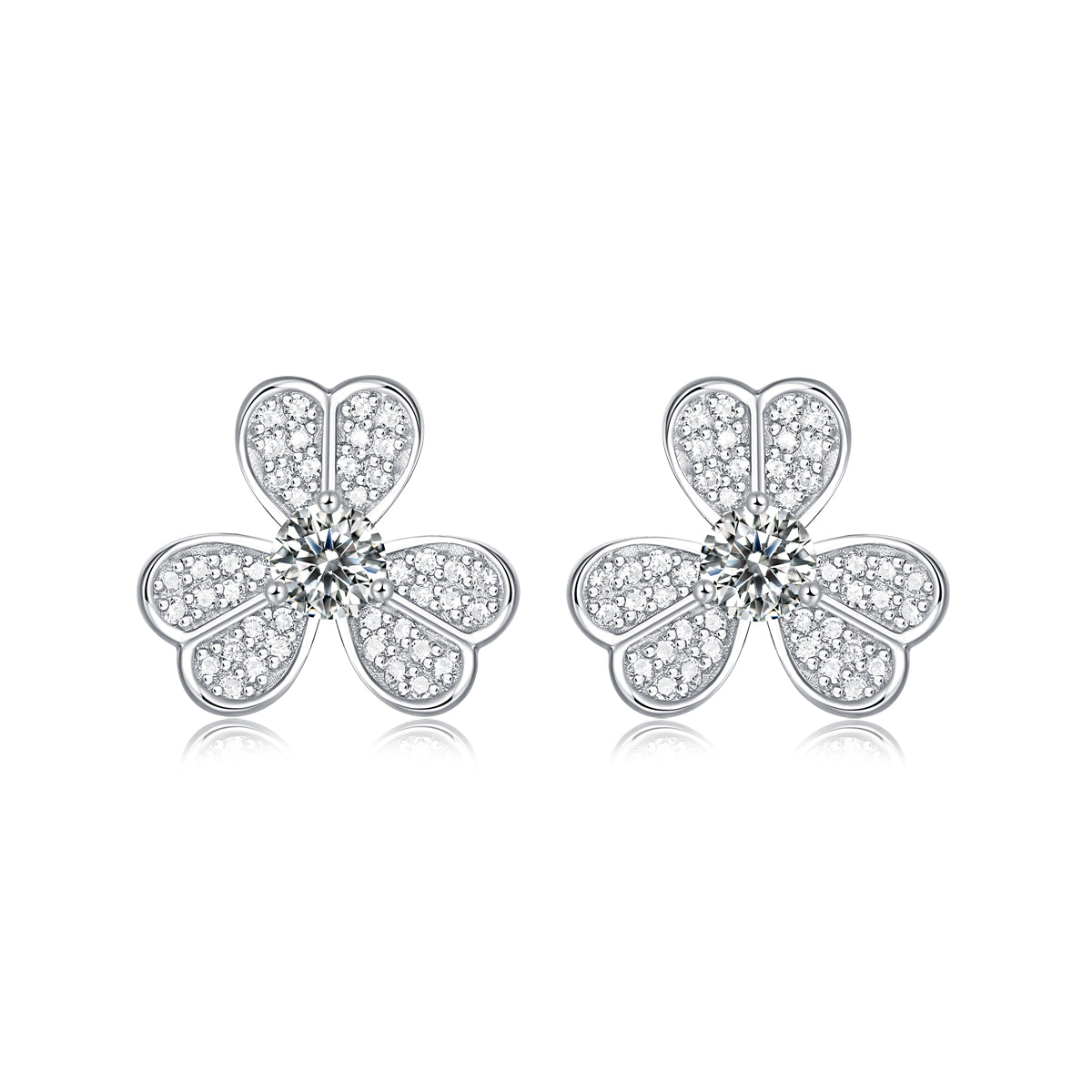 LANjewels Flower Shape Moissanite Stud Earrings (0.8 ct.tw.)