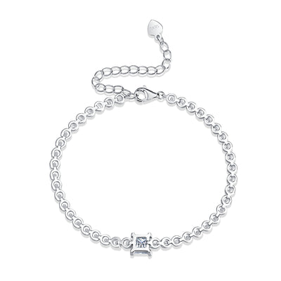 Lanjewels Square Princess Moissanite Tennis Bracelet 1.0 ct