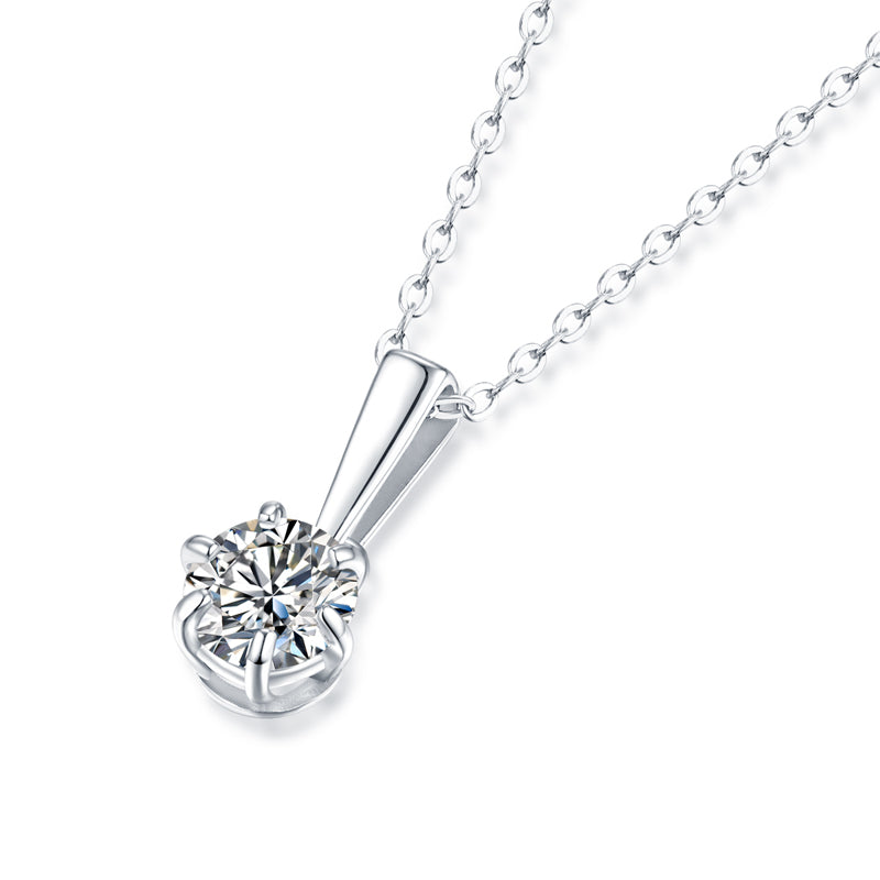 LANjewels Dream Six-Prong Moissanite Pendant Necklaces 1.0ct