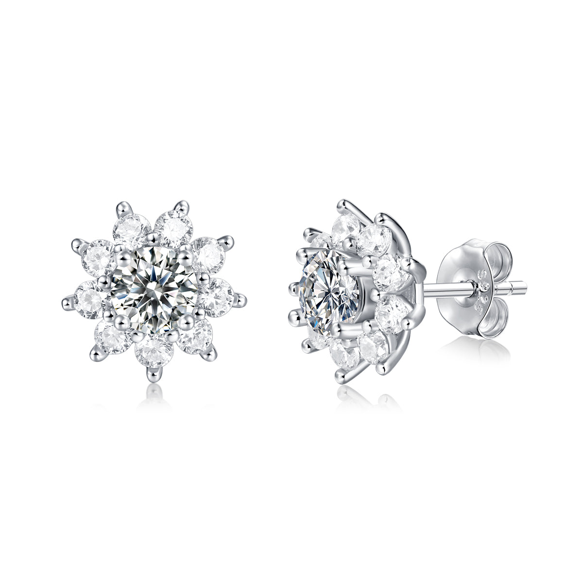 LANjewels Snow Moissanite Stud Earrings ( 1.0 ct.tw.)