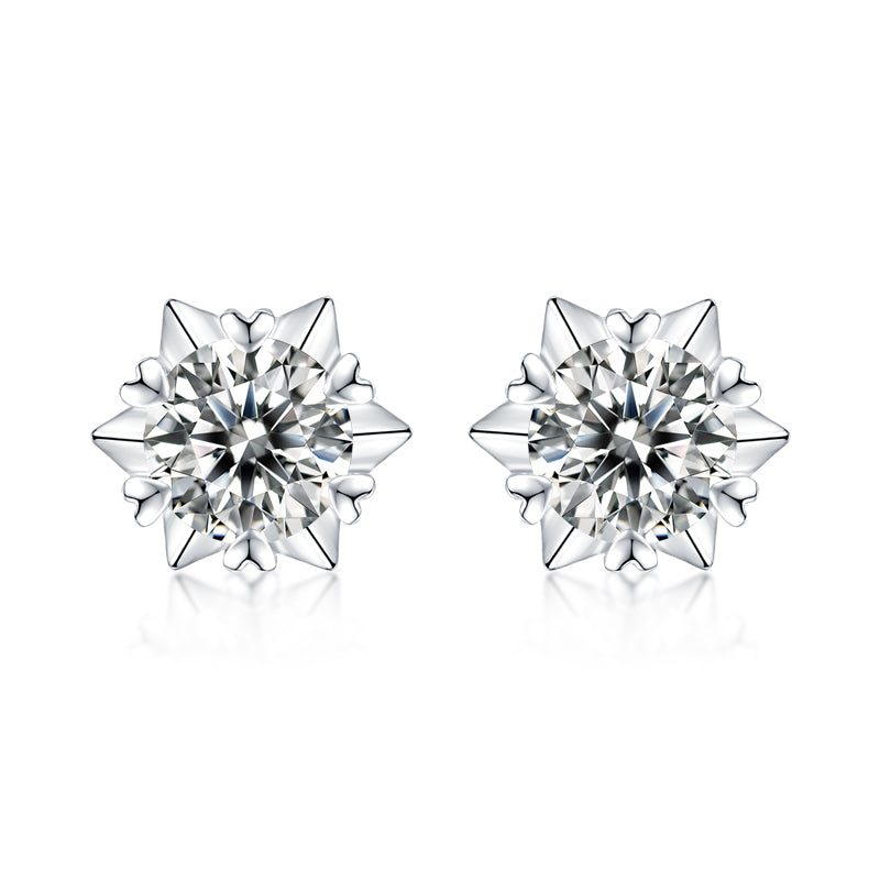 LANjewels Snowflake Moissanite Stud Earrings ( 1.0 ct.tw.)