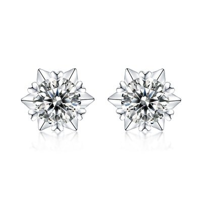 LANjewels Snowflake Moissanite Stud Earrings ( 1.0 ct.tw.)