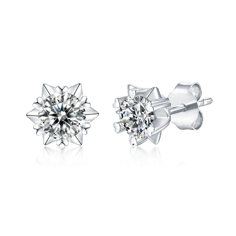 LANjewels Snowflake Moissanite Stud Earrings ( 1.0 ct.tw.)