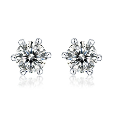 LANjewels Classic Six-Prong Moissanite Stud Earrings ( 1.0 ct.tw.)