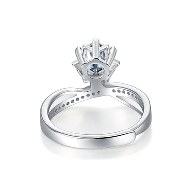 LANjewels Crown Snowflake Moissanite Engagement Ring 1.0 ct