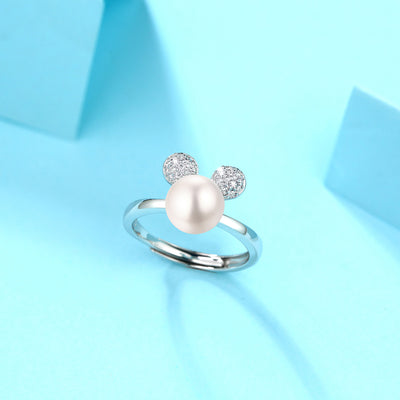 LANjewels Cartoon Pearl Mouse Ring