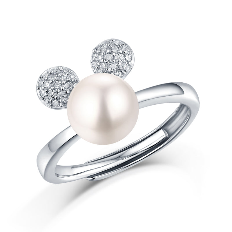 LANjewels Cartoon Pearl Mouse Ring