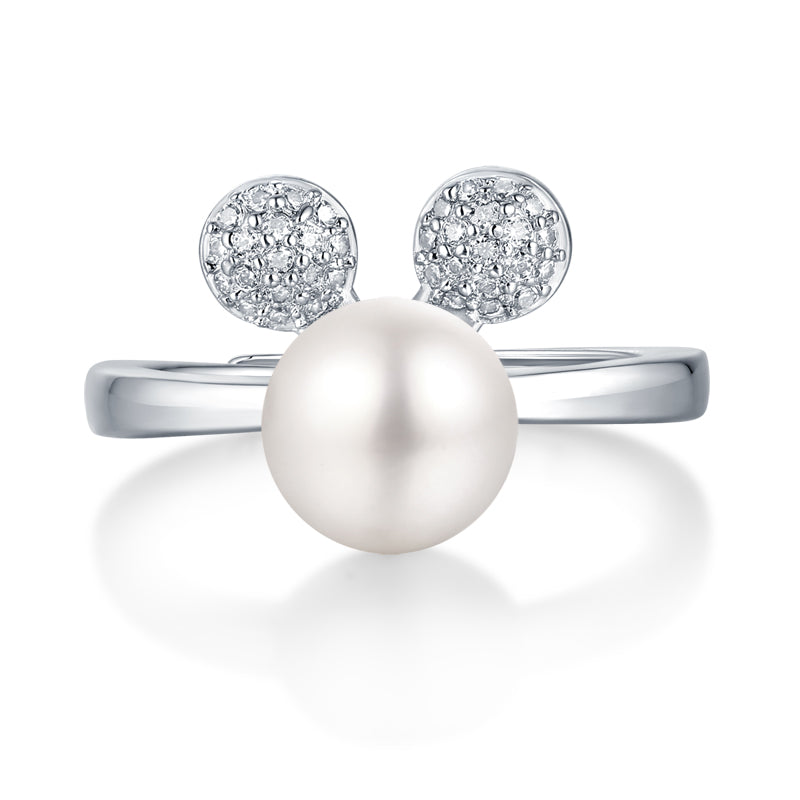 LANjewels Cartoon Pearl Mouse Ring