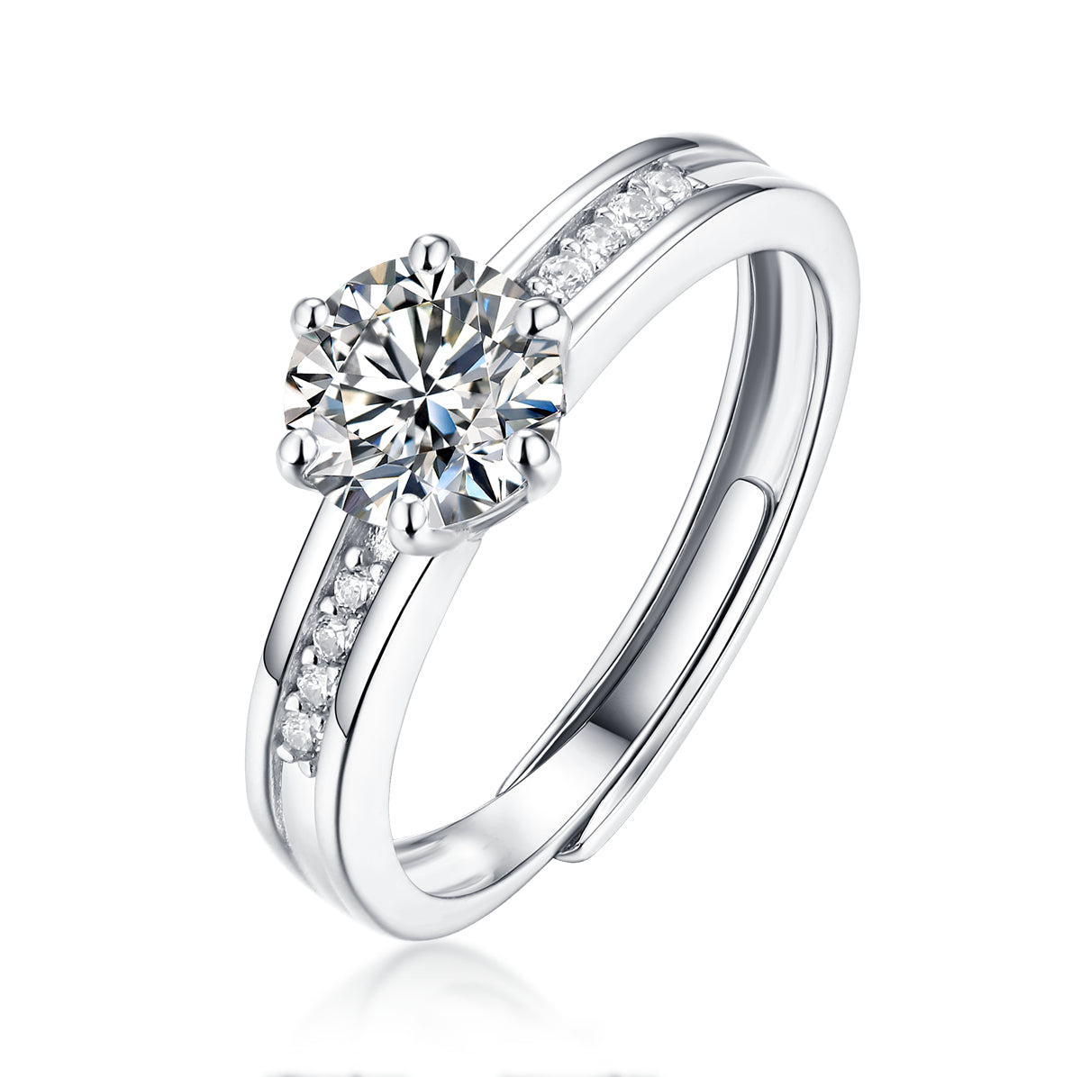 LANjewels Selection Six-Prong Moissanite Engagement Ring