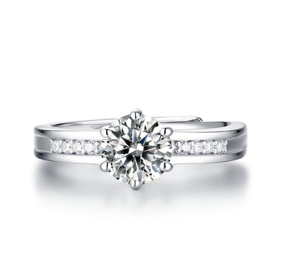 LANjewels Selection Six-Prong Moissanite Engagement Ring