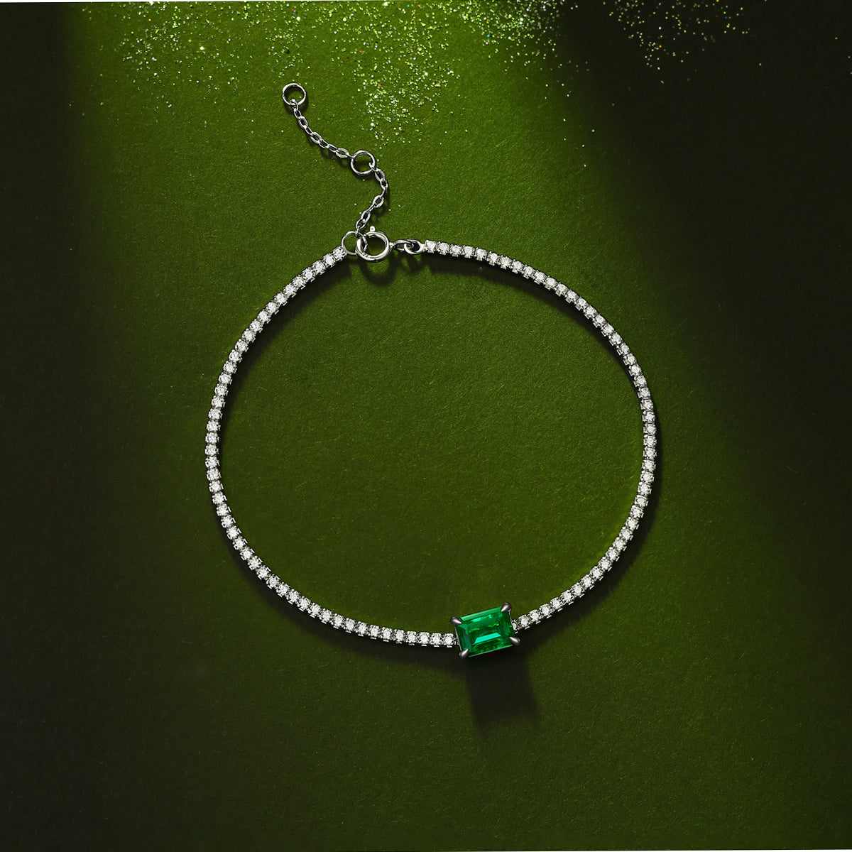 Lanjewels Classic Tennis Emerald Bracelet 1.0 ct