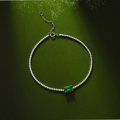 Lanjewels Classic Tennis Emerald Bracelet 1.0 ct