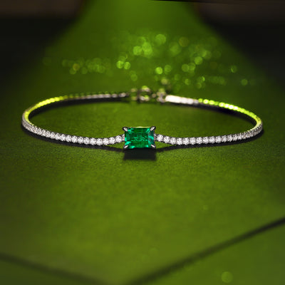 Lanjewels Classic Tennis Emerald Bracelet 1.0 ct