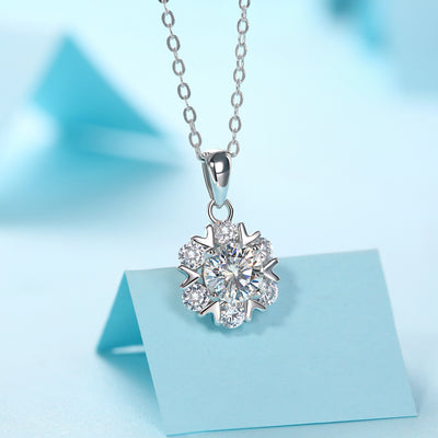 LANjewels Snow Moissanite Pendant Necklace