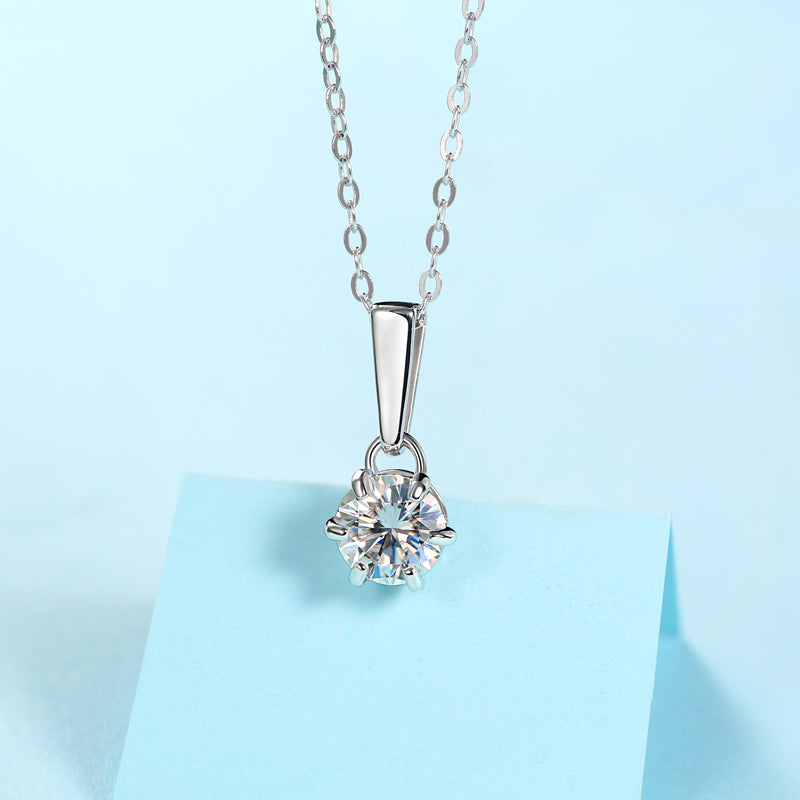 LANjewels Dream Six-Prong Moissanite Pendant Necklaces 1.0ct