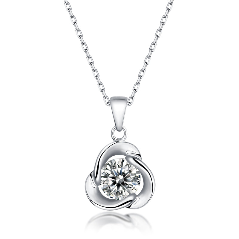 LANjewels Clover Moissanite Pendant Necklace1.0 ct