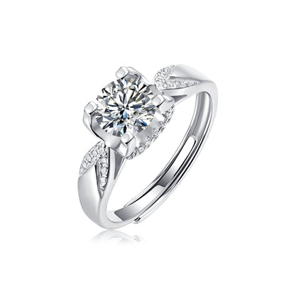 LANjewels Striking Bull Head Moissanite Engagement Ring 1.0 ct