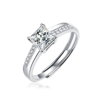 LANjewels Princess Shape Moissanite Engagement Ring 1.0 ct