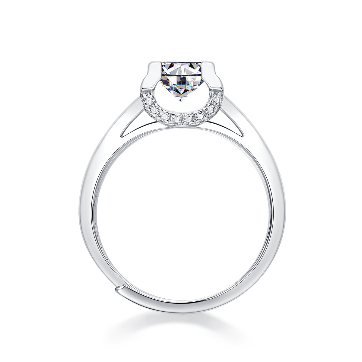 LANjewels Striking Bull Head Moissanite Engagement Ring 1.0 ct