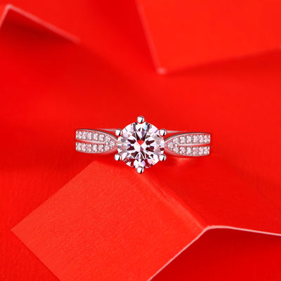 LANjewels Trellis Setting Moissanite Engagement Ring 1.0 ct