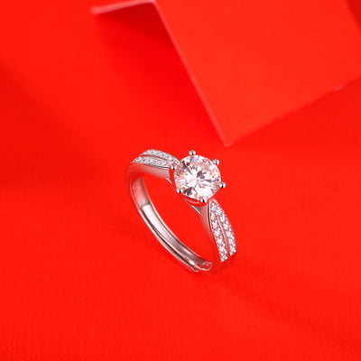 LANjewels Trellis Setting Moissanite Engagement Ring 1.0 ct