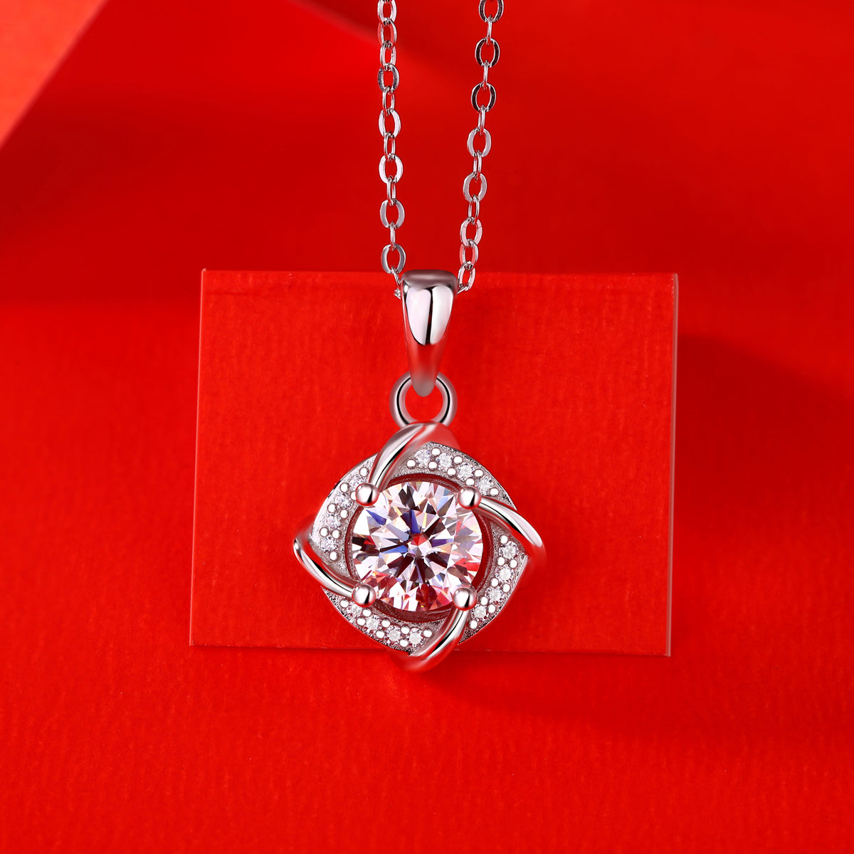 LANjewels Windmill Moissanite Pendant Necklaces 1.0ct